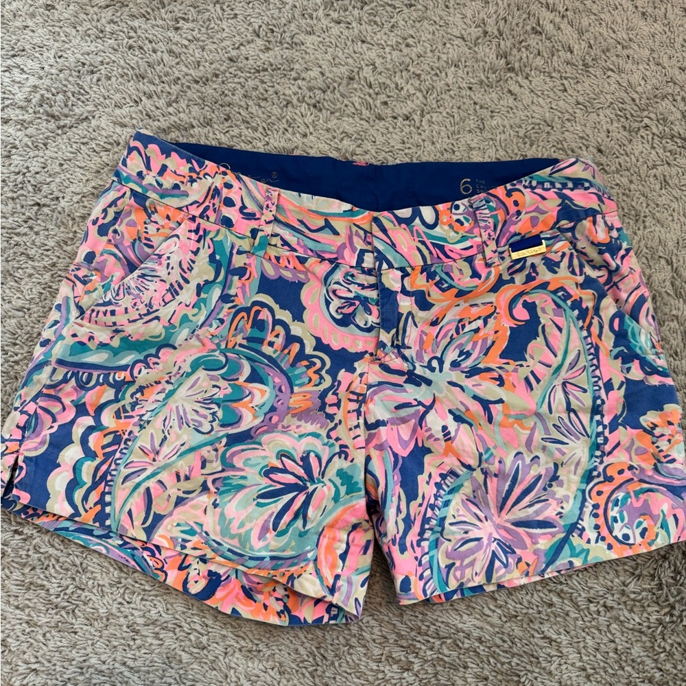 Lilly Pulitzer Colorful Paisley Women's 5” Callahan Shorts blue pink